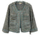 Ann Mashburn Size L Blue & Multi Polyester & Wool Tweed Open Front Jacket Blue & Multi / L