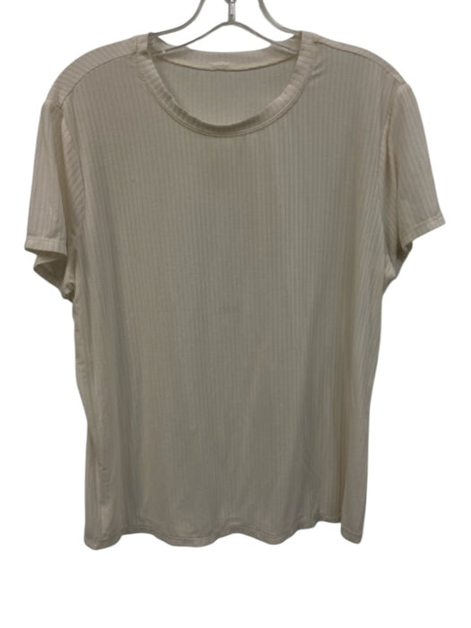 Alo Size XS/S Off White Synthetic Ribbed Athletic Top Off White / XS/S