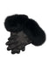 No Brand Black Leather Fur Trim Gloves Black