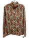 Etro Size 46 Cream & Multi Cotton Button Up Paisley Print Top Cream & Multi / 46