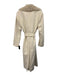 Polo Ralph Lauren Size M/L Cream Wool Real Fur 1 Button Tie Belt Coat Cream / M/L