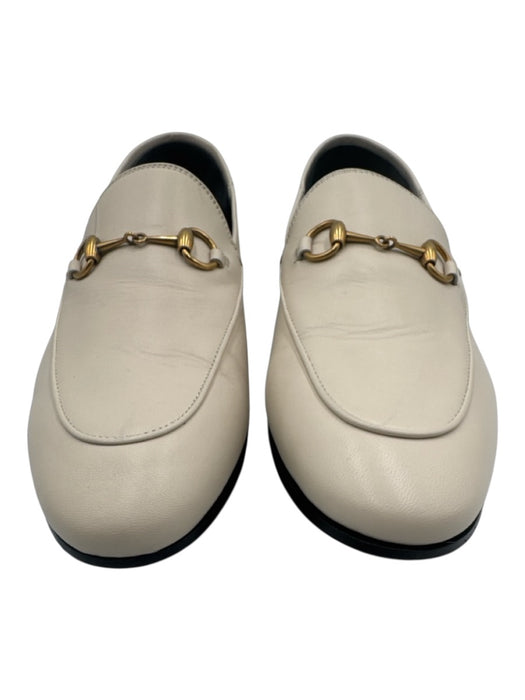 Gucci Shoe Size 42 Cream Leather Horsebit Convertible Loafers Cream / 42