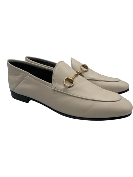 Gucci Shoe Size 42 Cream Leather Horsebit Convertible Loafers Cream / 42