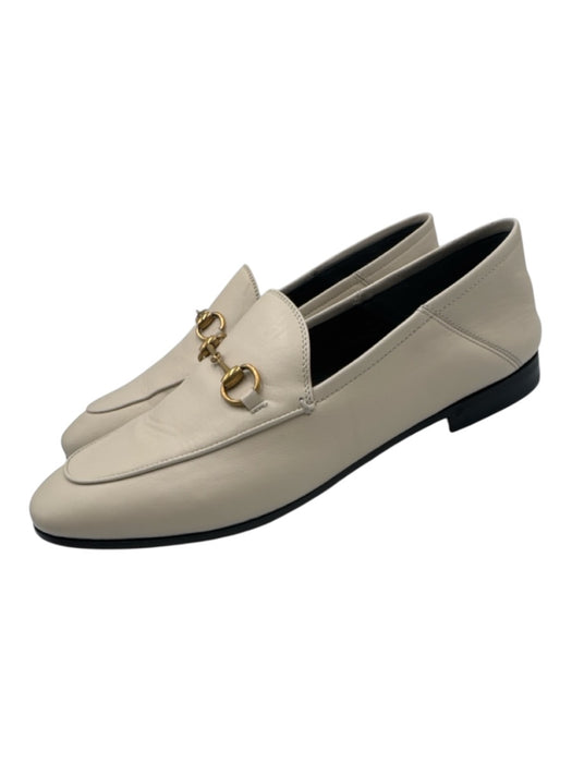 Gucci Shoe Size 42 Cream Leather Horsebit Convertible Loafers Cream / 42