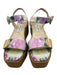 Jimmy Choo Shoe Size 41 Pink & Multi Canvas Espadrille Bejeweled Buckle Sandals Pink & Multi / 41