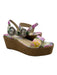 Jimmy Choo Shoe Size 41 Pink & Multi Canvas Espadrille Bejeweled Buckle Sandals Pink & Multi / 41