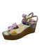 Jimmy Choo Shoe Size 41 Pink & Multi Canvas Espadrille Bejeweled Buckle Sandals Pink & Multi / 41