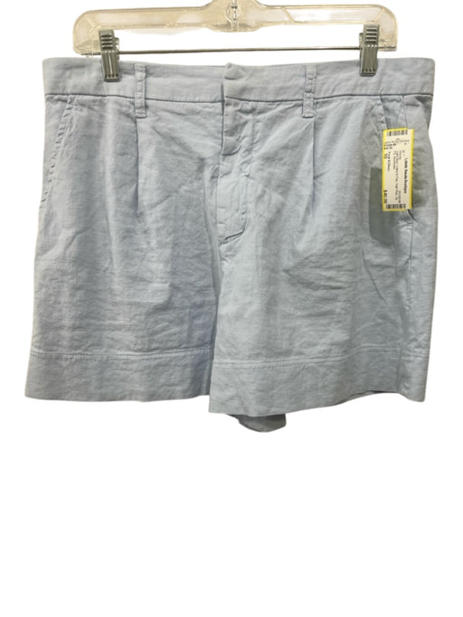 Frank & Eileen Size 10 Light Blue Cotton & Flax High Rise Zip Fly Shorts Light Blue / 10