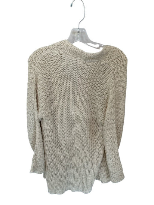 Eileen Fisher Size S Cream Cotton & Linen Chunky Knit Long Sleeve Sweater Cream / S