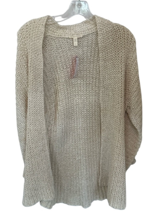 Eileen Fisher Size S Cream Cotton & Linen Chunky Knit Long Sleeve Sweater Cream / S