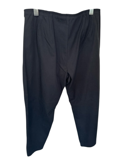 Eileen Fisher Size S Black Organic Cotton Blend Side Zip Straight Leg Pants Black / S