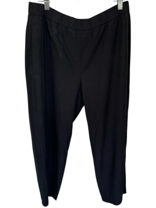 Eileen Fisher Size S Black Tencel Blend Elastic Waist Straight Leg Pants Black / S