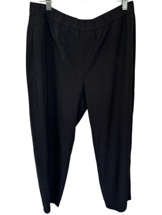 Eileen Fisher Size S Black Tencel Blend Elastic Waist Straight Leg Pants Black / S