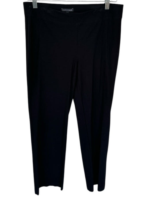 Eileen Fisher Size S Black Viscose Blend Elastic Waist Straight Leg Pants Black / S