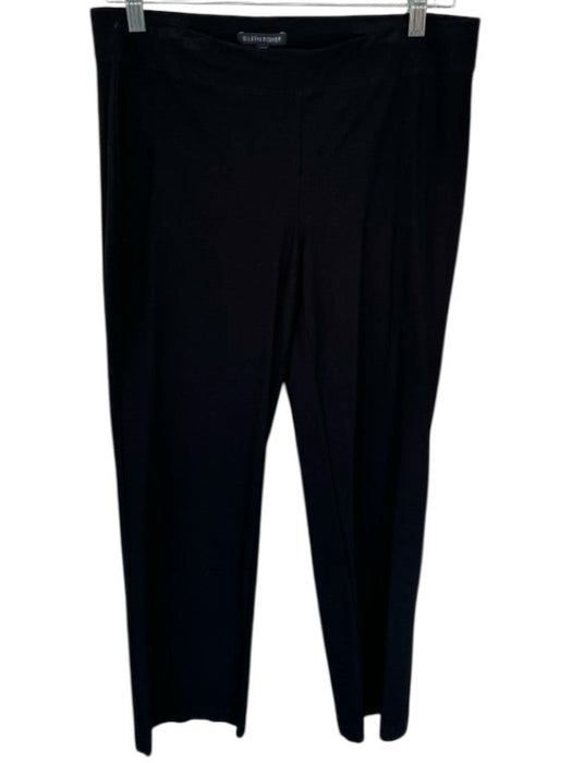 Eileen Fisher Size S Black Viscose Blend Elastic Waist Straight Leg Pants Black / S