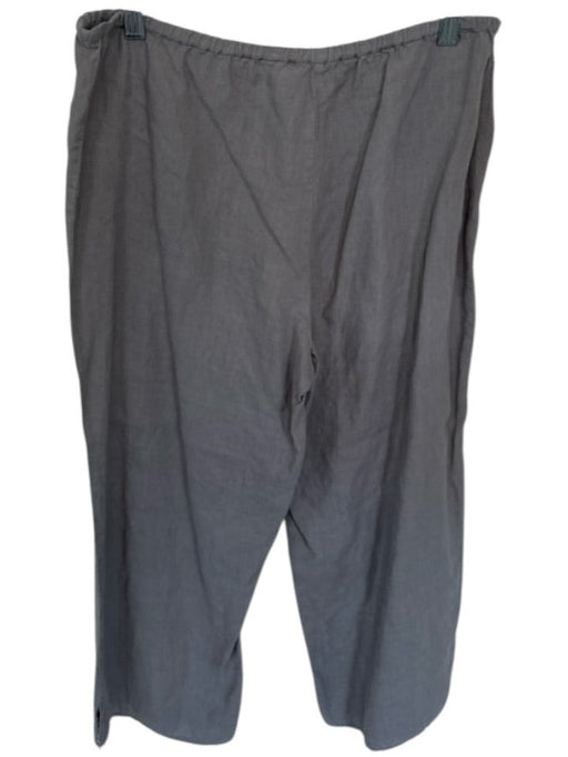 Eileen Fisher Size S Gray Linen Drawstring Wide Leg Pants Gray / S