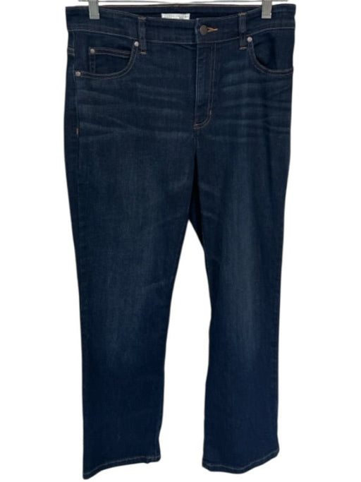 Eileen Fisher Size 6 Dark Wash Cotton Blend High Waist Straight Leg Jeans Dark Wash / 6