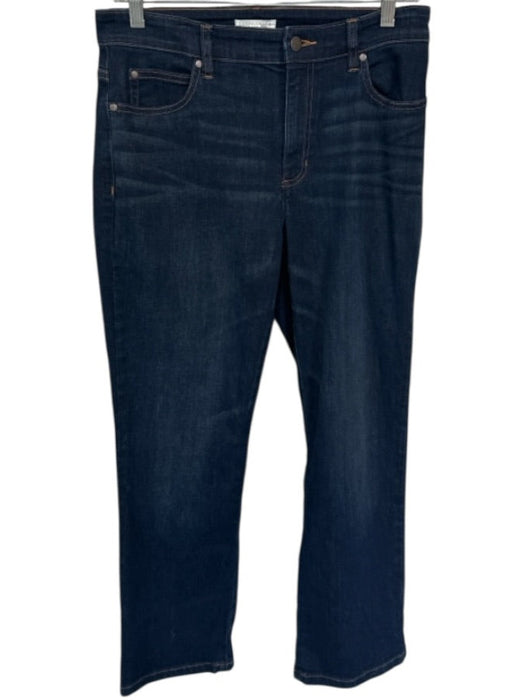 Eileen Fisher Size 6 Dark Wash Cotton Blend High Waist Straight Leg Jeans Dark Wash / 6