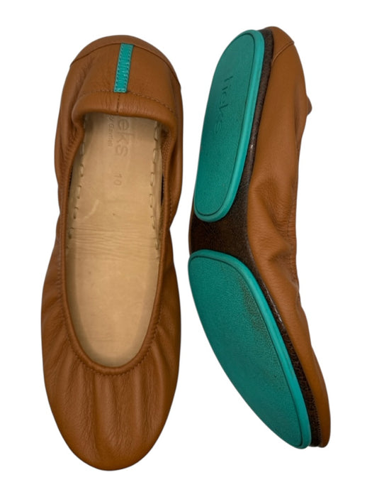 Tieks Shoe Size 10 Brown Leather Round Toe Ballet Flats Brown / 10