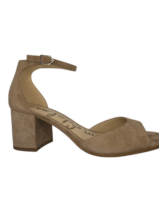 Sam Edelman Shoe Size 9 Tan Vegan Suede Block Heel Ankle Strap Sandals Tan / 9