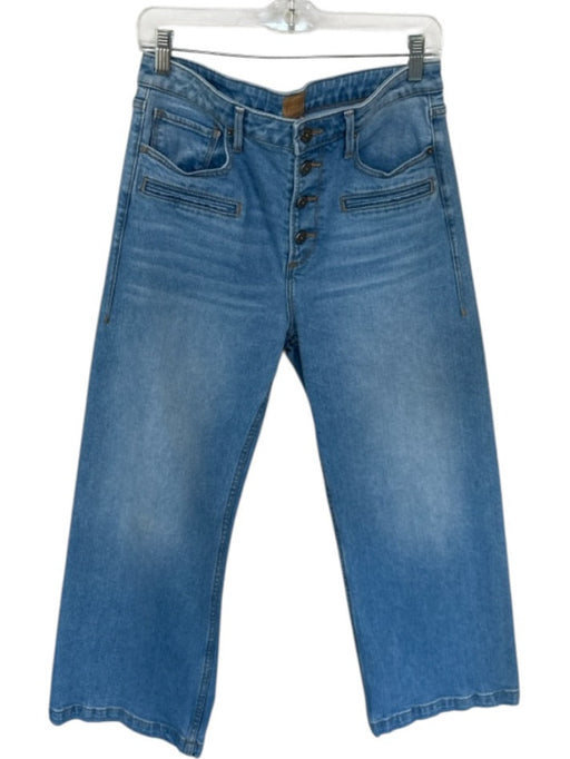 Driftwood Size 29 Light Wash Cotton Blend High Waist Button Fly Wide Leg Jeans Light Wash / 29