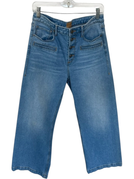 Driftwood Size 29 Light Wash Cotton Blend High Waist Button Fly Wide Leg Jeans Light Wash / 29