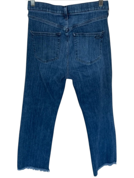 AYR Size 29 Med Dark Wash Cotton Blend High Waist Wide Leg Raw Hem Jeans Med Dark Wash / 29