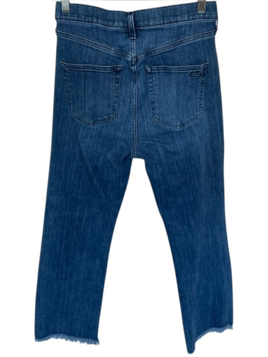 AYR Size 29 Med Dark Wash Cotton Blend High Waist Wide Leg Raw Hem Jeans Med Dark Wash / 29