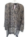 Tolani Size One Size Gray & Tan Viscose Long Sleeve Botanical Beaded Kimono Gray & Tan / One Size