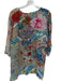 Johnny Was Size M Multi Cupra Long Sleeve Flowers V Neck Tunic Top Multi / M