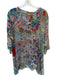 Johnny Was Size M Multi Cupra Long Sleeve Flowers V Neck Tunic Top Multi / M
