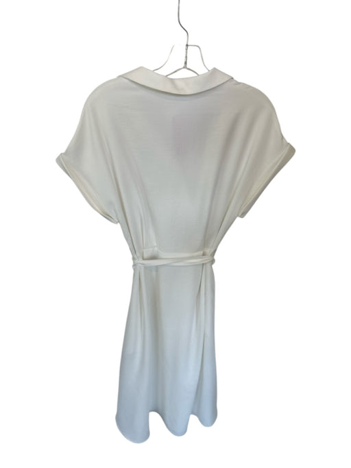 Spanner Size S Ivory Polyester Cap Sleeve Belted Collar Maxi Dress Ivory / S