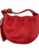 Behno Red Leather Top Handle Drawstring Crossbody Strap Bag Red / S