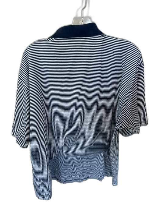 Augusta Natl Golf Size XL Navy & White Cotton Masters Logo Striped Golf Polo Navy & White / XL