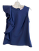 Joseph Ribkoff Size 4 Navy Missing Fabric Tag Solid Ruffle Accent Sleeveless Top Navy / 4
