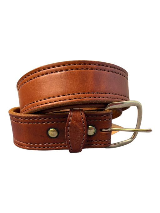 Buffalo Terracotta Leather Stitch Detail Gold Hardware Border Belts Terracotta / 36