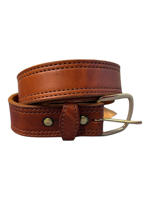 Buffalo Terracotta Leather Stitch Detail Gold Hardware Border Belts Terracotta / 36