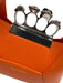 Alexander McQueen Orange & Silver Leather & Metal Knuckle Bar Hobo Skull Bag Orange & Silver / Mini