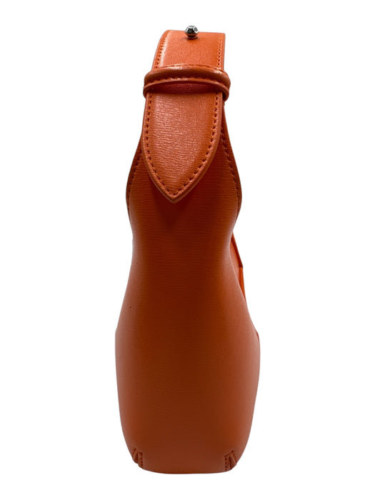 Alexander McQueen Orange & Silver Leather & Metal Knuckle Bar Hobo Skull Bag Orange & Silver / Mini