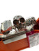 Alexander McQueen Orange & Silver Leather & Metal Knuckle Bar Hobo Skull Bag Orange & Silver / Mini