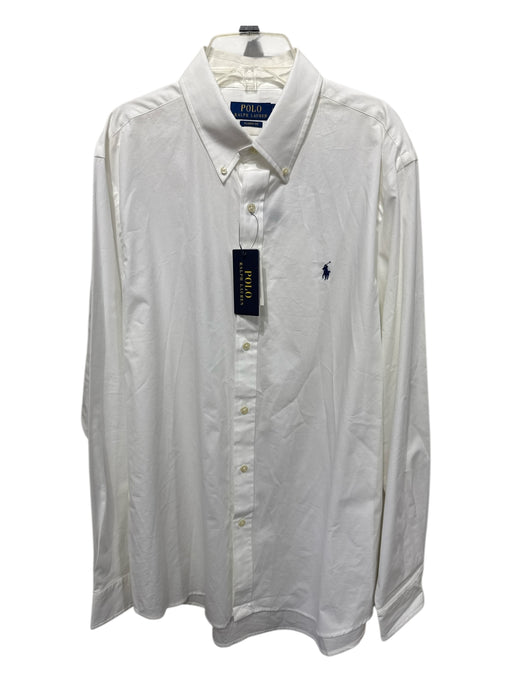 Polo NWT Size L White Cotton Solid Button Down Men's Long Sleeve Shirt White / L
