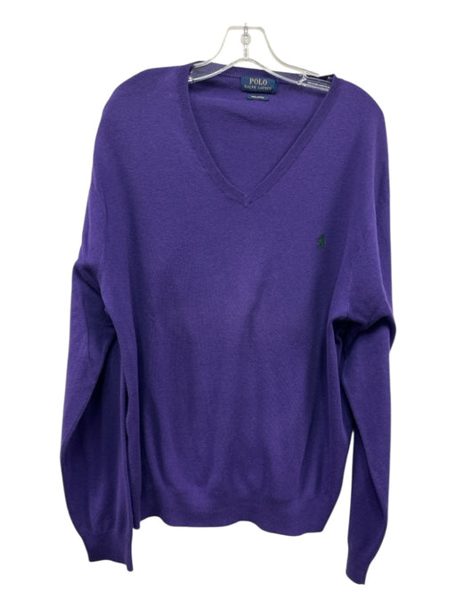 Polo Ralph Lauren Size Est XL Purple Cotton Solid V Neck Men's Sweater Purple / Est XL