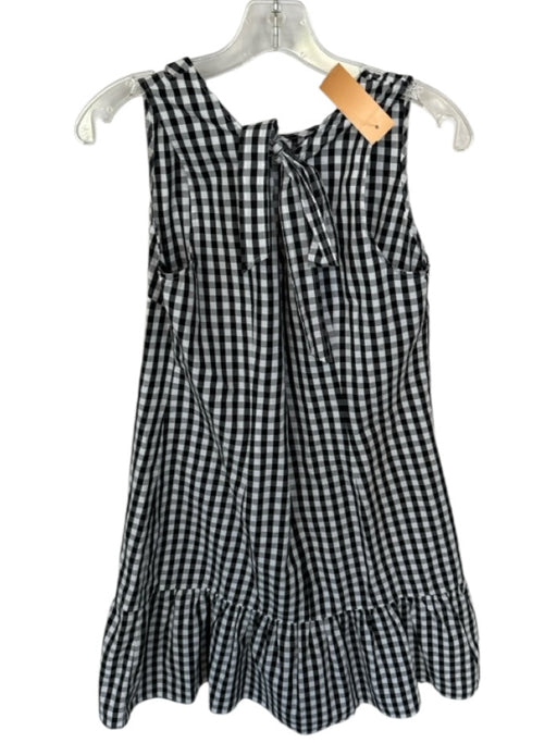 J. Crew Size S White & Black Cotton Sleeveless Checkered Back Tie Dress White & Black / S