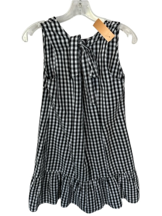 J. Crew Size S White & Black Cotton Sleeveless Checkered Back Tie Dress White & Black / S