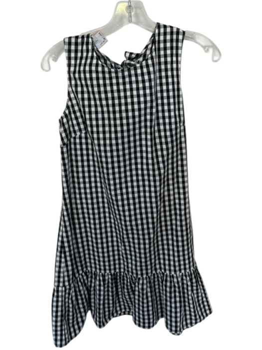 J. Crew Size S White & Black Cotton Sleeveless Checkered Back Tie Dress White & Black / S