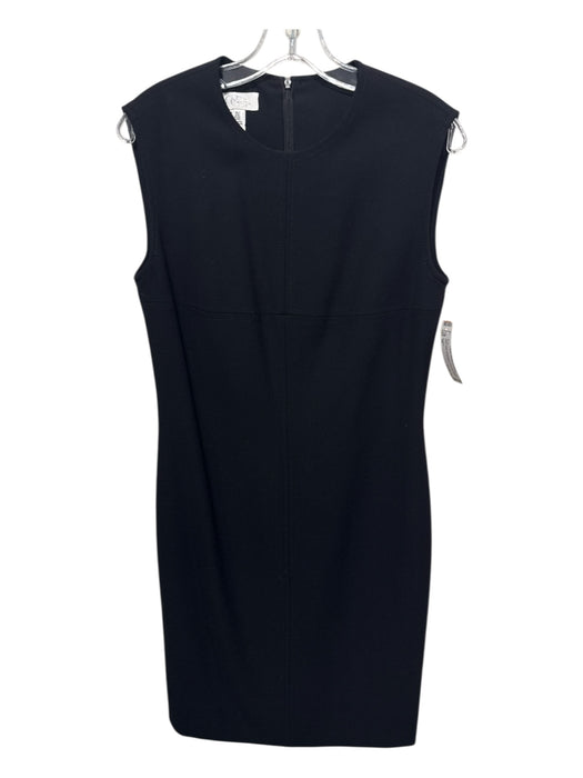 Escada Size 38 Black Wool Sleeveless Back Zip Below Knee Solid Dress Black / 38