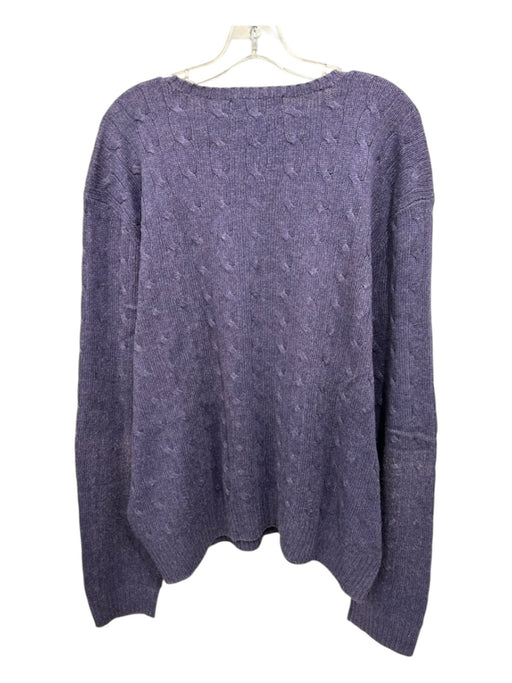 Polo Size XXL Purple Silk Cable Knit Crew Men's Sweater Purple / XXL