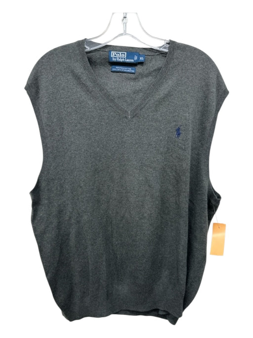 Polo Size XL Gray Cotton Solid Vest Men's Sweater Gray / XL
