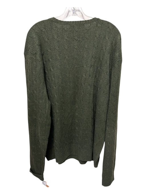 Polo Size XXL Green Silk Cable Knit Crew Men's Sweater Green / XXL