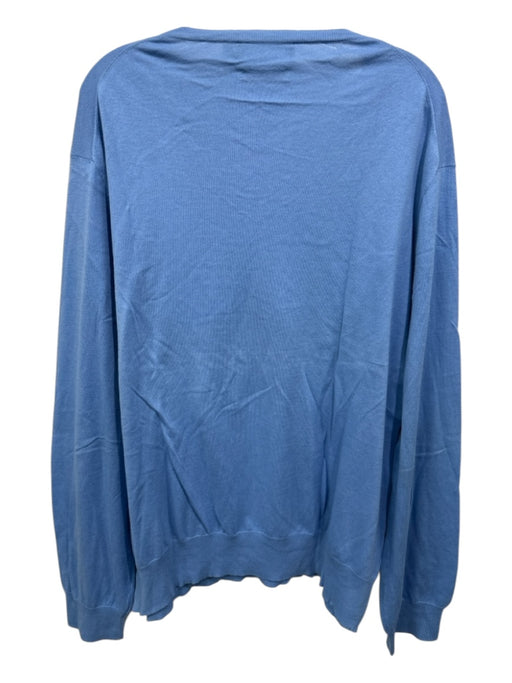 Polo Size XXL Light blue Cotton Solid V Neck Men's Sweater Light blue / XXL
